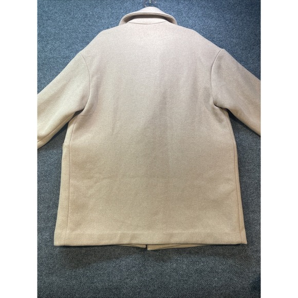 ABERCROMBIE and FITCH Coat Womens Medium Petite Lined Tan Button Mid-Length - Picture 8 of 13